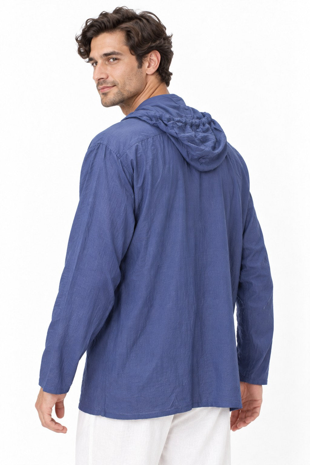 Long Sleeve Hoodie Sun on my Chest Shirt — three-quarter back view