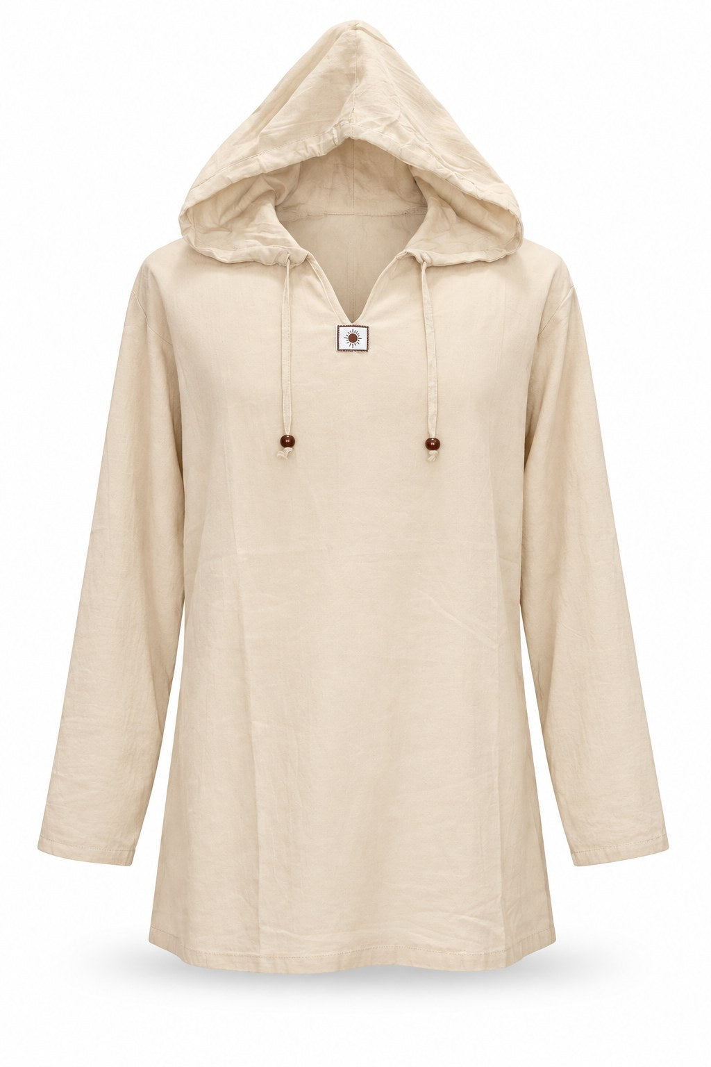 Long Sleeve Sun on my Chest Brown — ghost mannequin front view