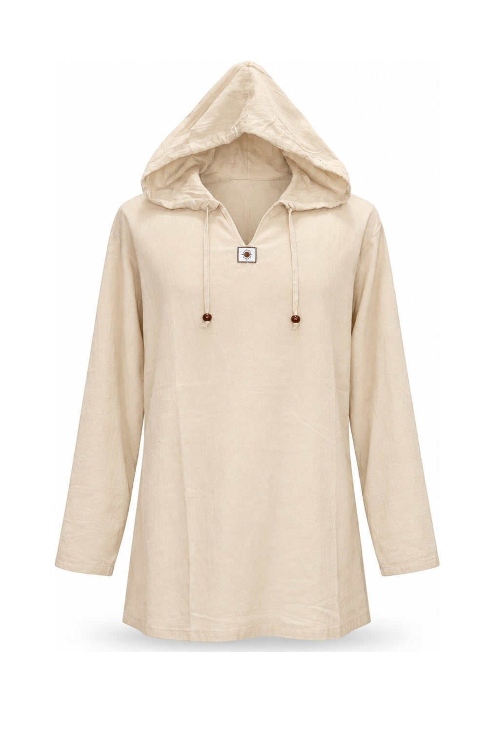 Long Sleeve Sun on my Chest Brown — ghost mannequin front view