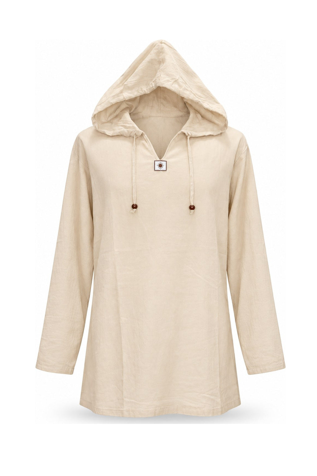 Long Sleeve Sun on my Chest Brown — ghost mannequin front view