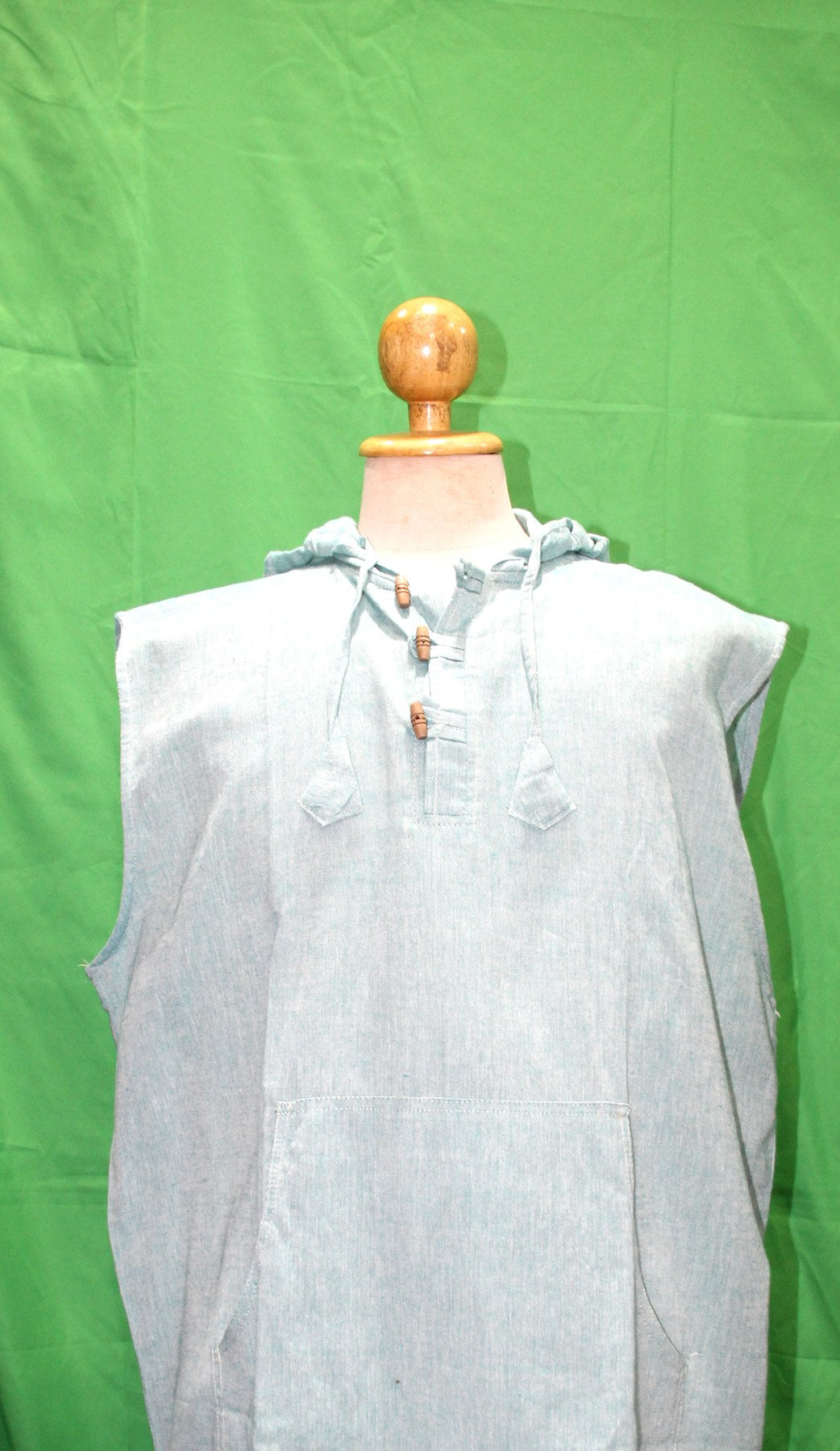 Cut Sleeves Pastle Blue Kurta from Nepal — original product view