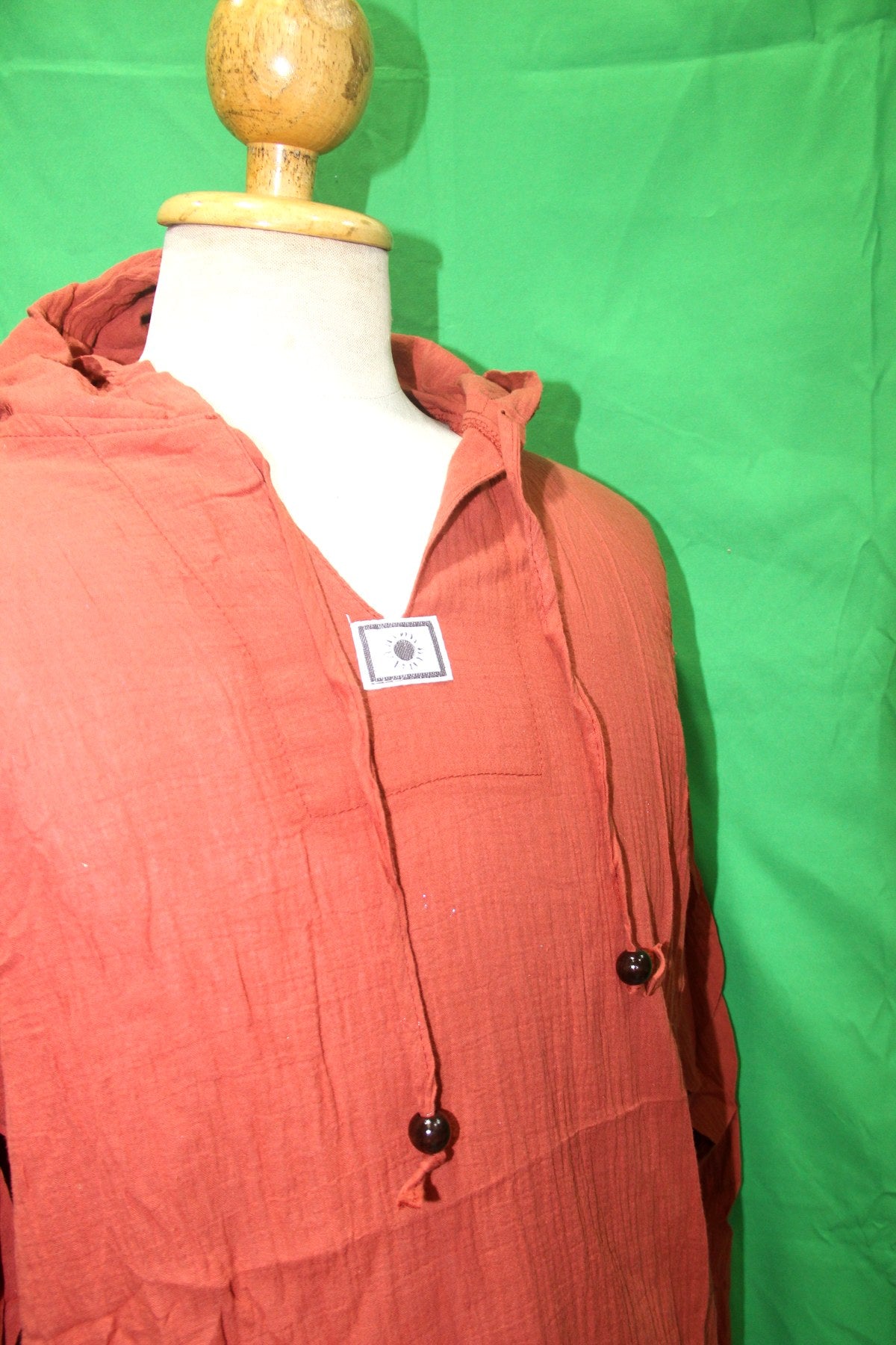 Full Sleeve Coral Orange with Hoodie from Thailand — garment detail