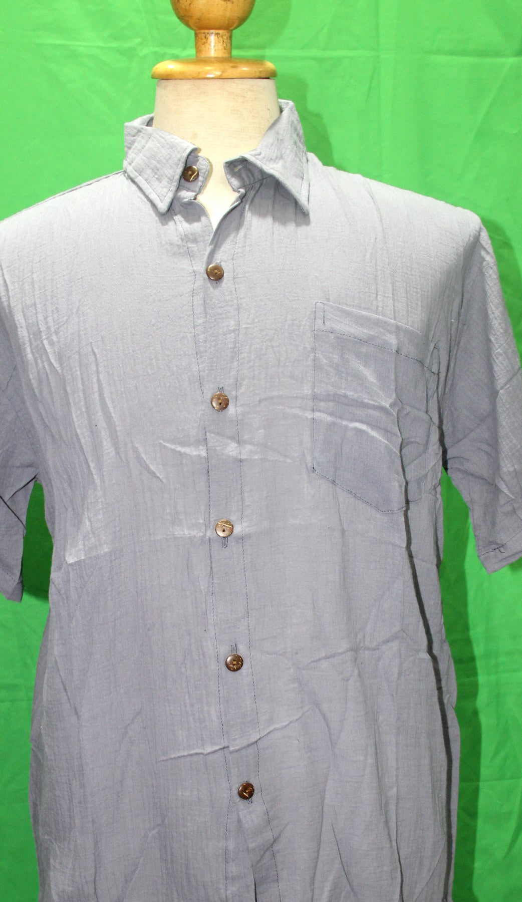 Grey Shirt in Soft Thin Cotton from Thailand — original product view