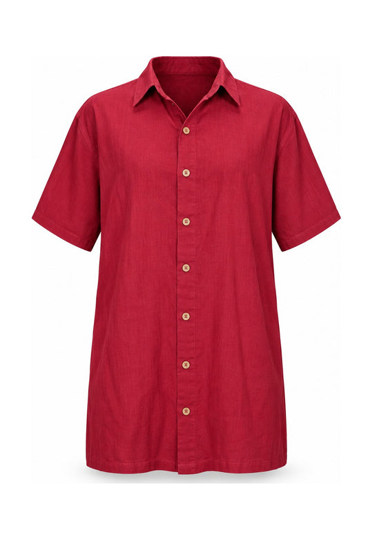 Maroon Plain Soft Baby cotton shirt from Thailand — ghost mannequin front view