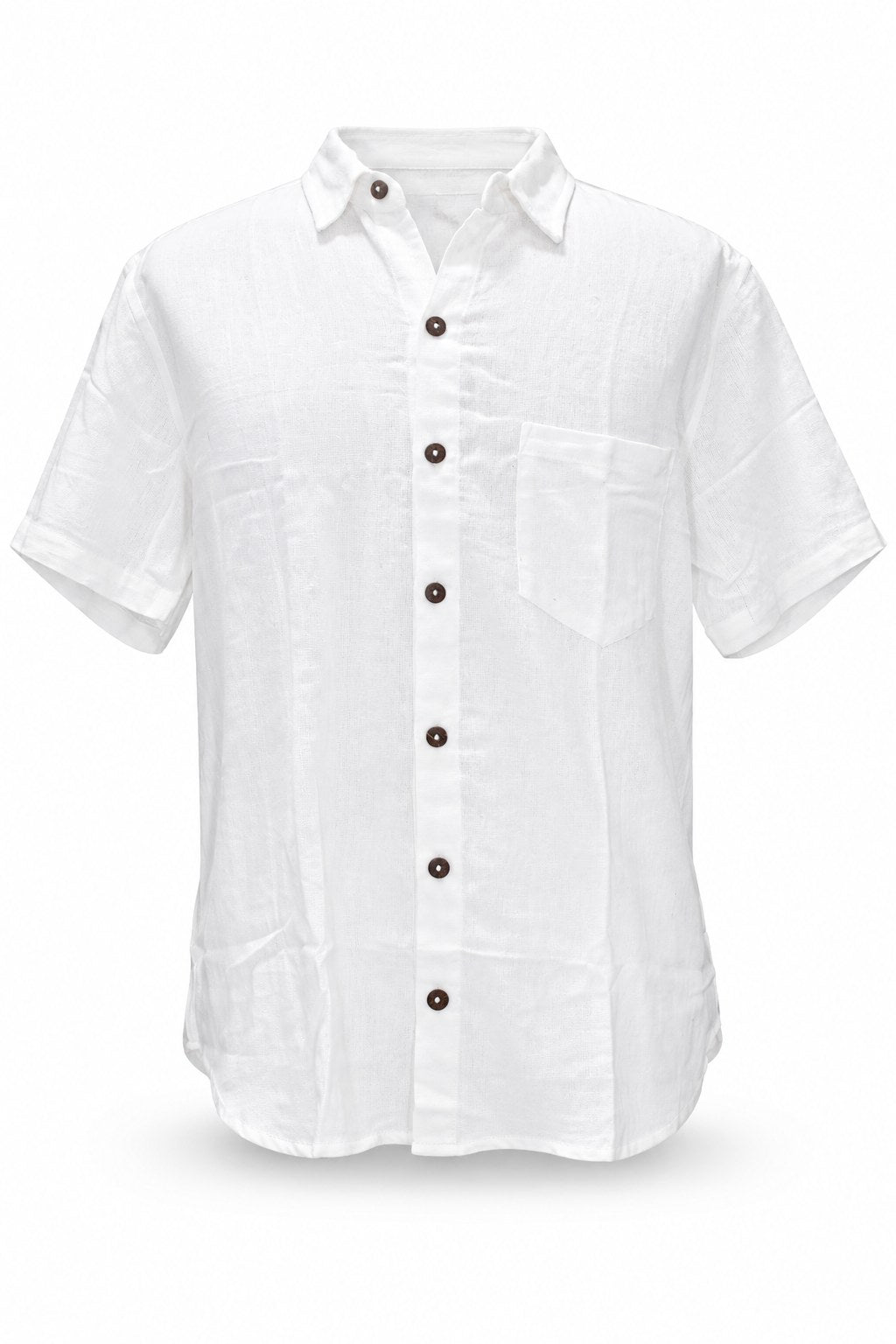 Pure White Shirt from Thailand — ghost mannequin front view