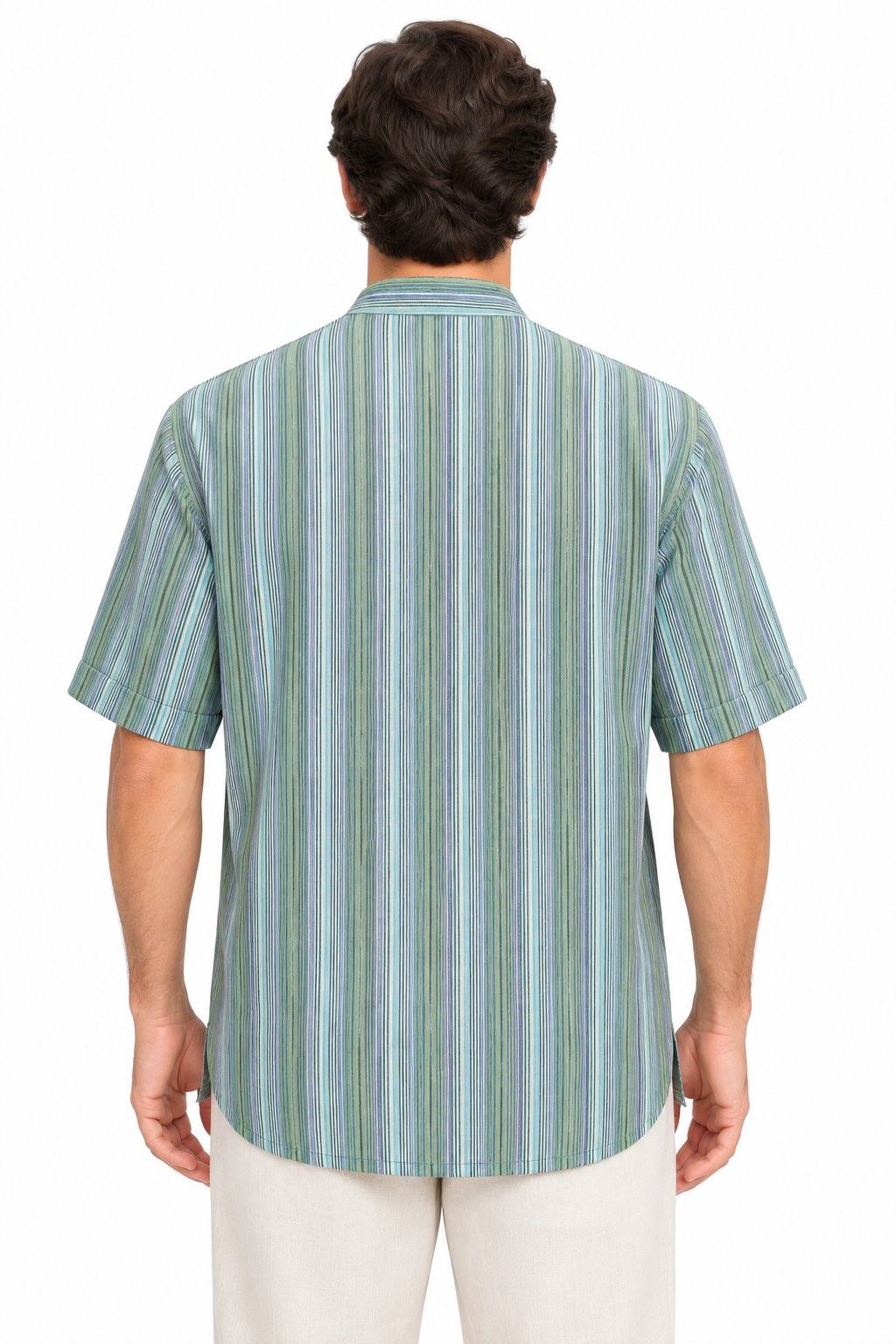 ShortSleeve with Green Lines from Nepal — back view