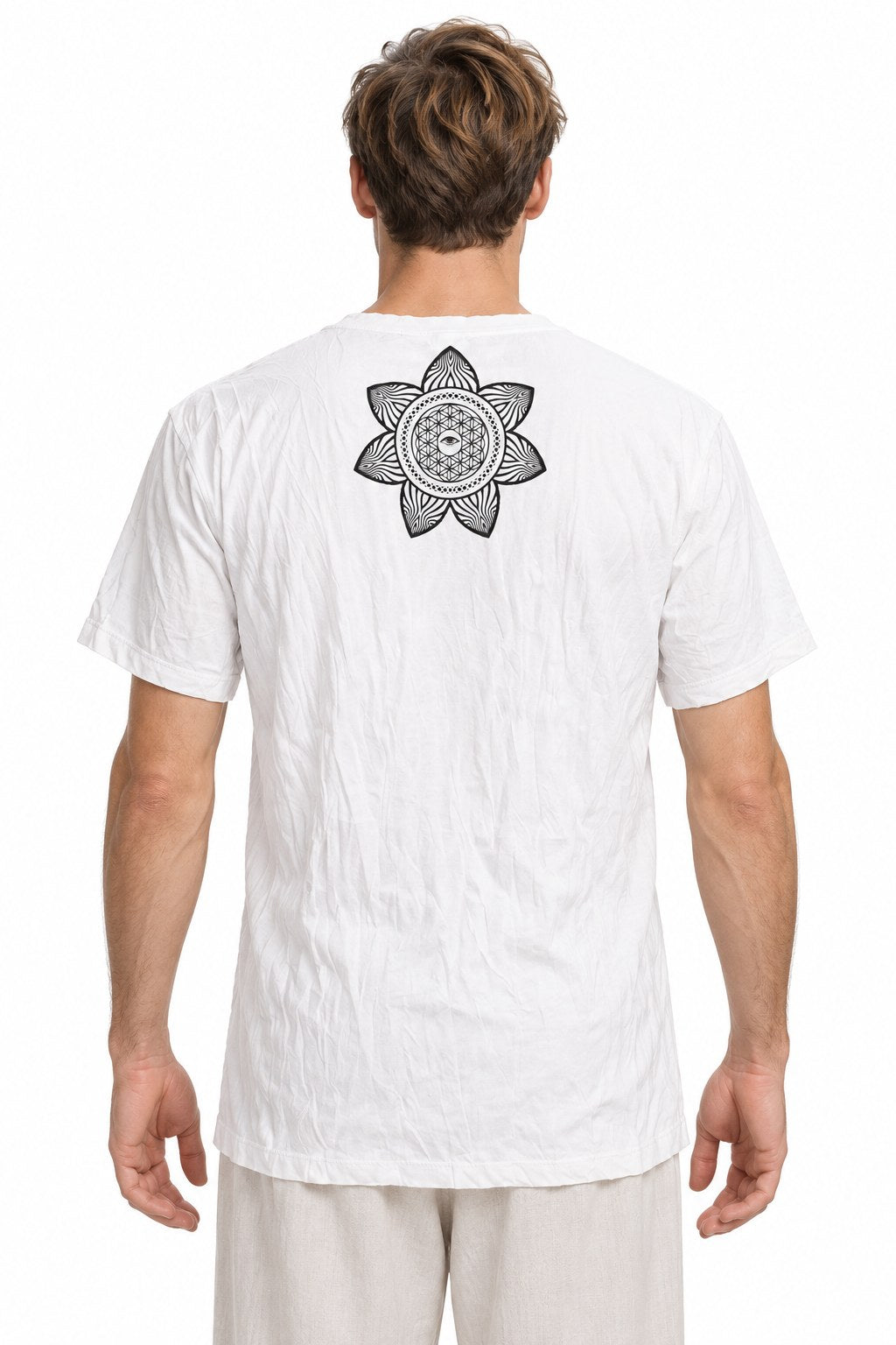 Flower of Life Mandala with Eyes — back view