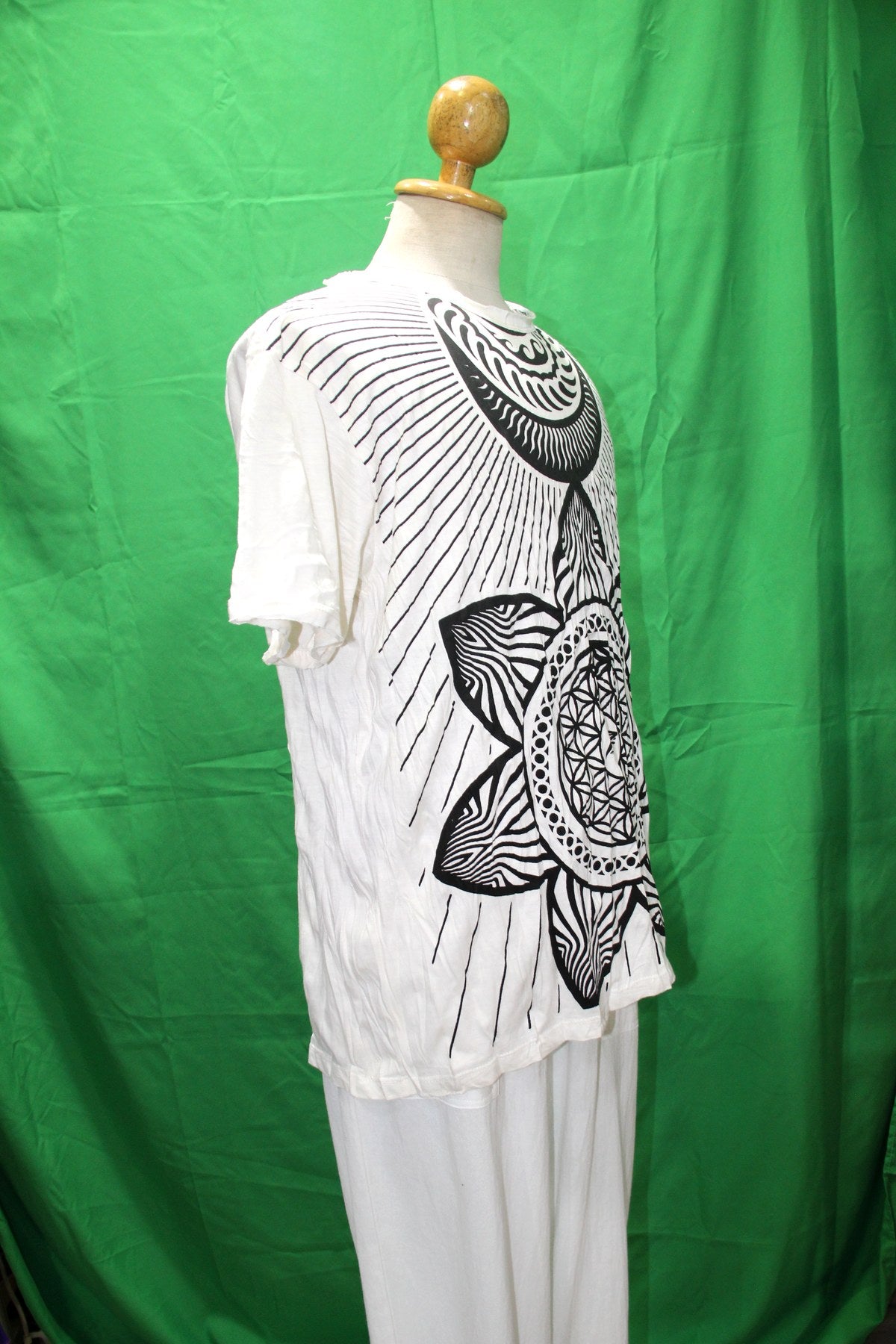Flower of Life Mandala with Eyes — garment detail