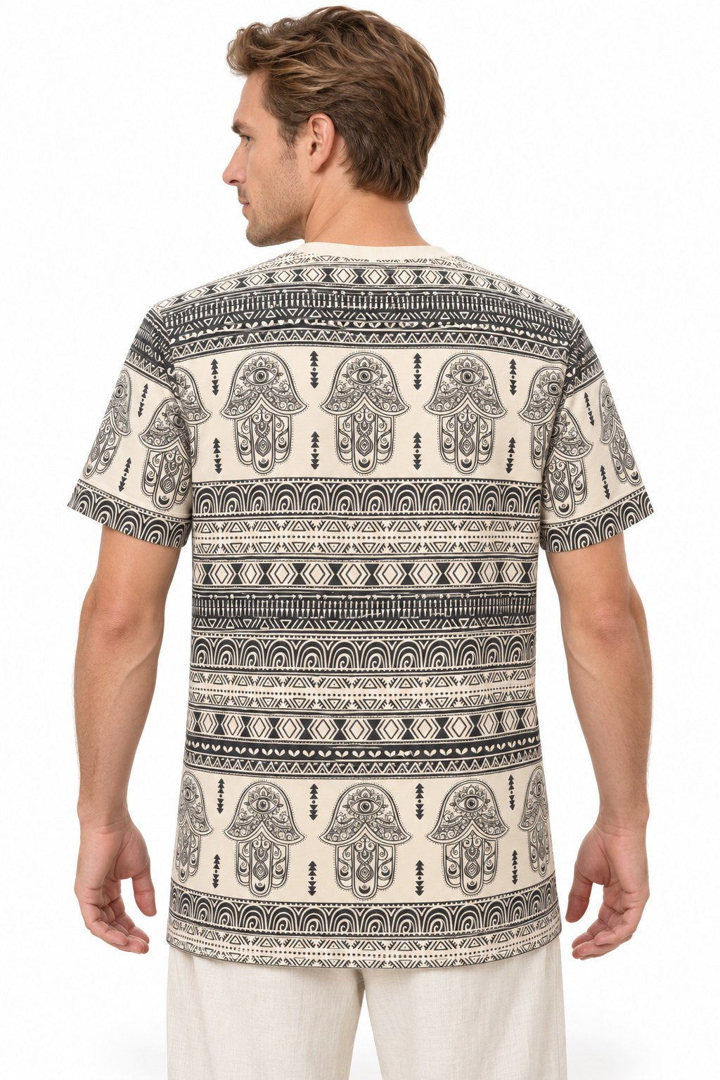 Hamsa in Queue in Brown from Thailand — three-quarter back view