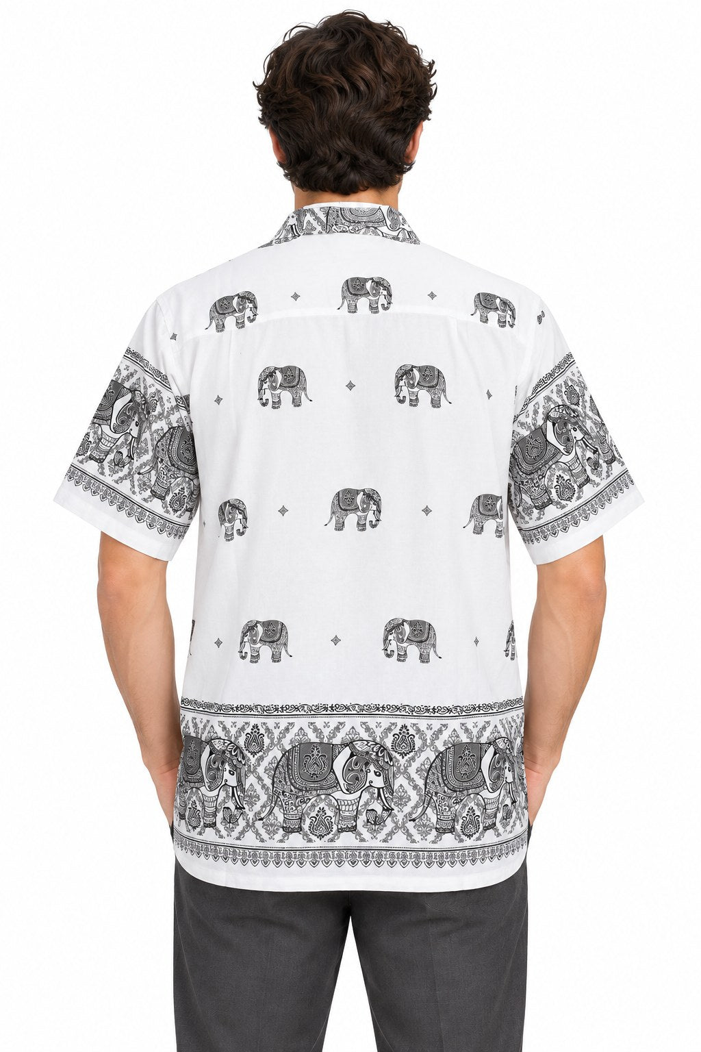 Roaming Thai Elephants in Black — back view