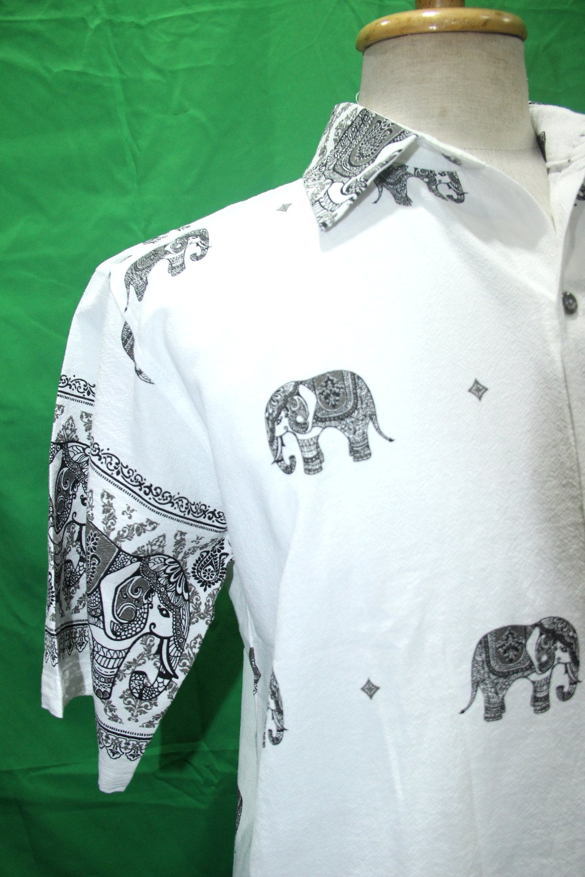 Roaming Thai Elephants in Black — garment detail
