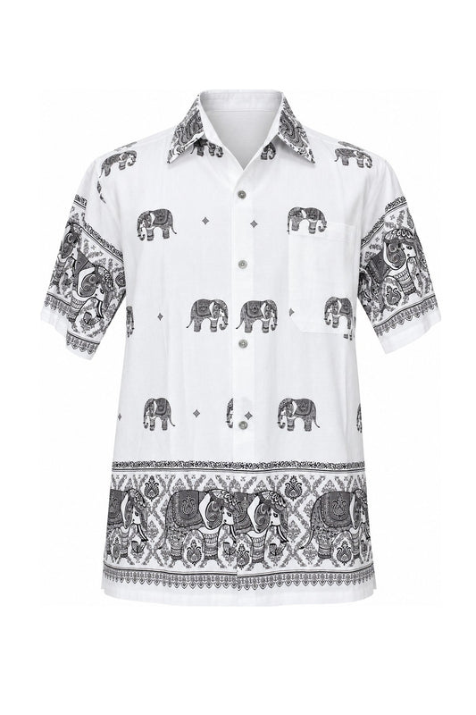 Roaming Thai Elephants in Black — ghost mannequin front view