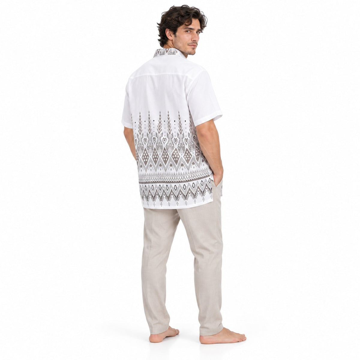 Tribal Bushes in Brown — three-quarter back view