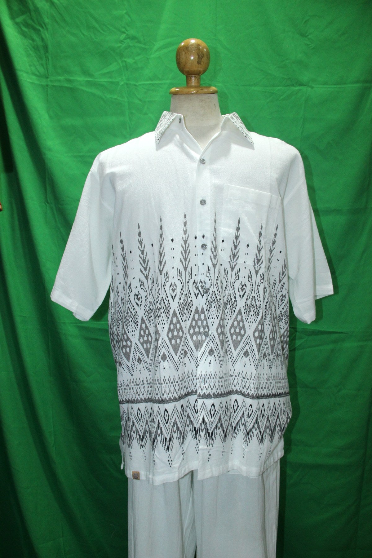 Tribal Bushes in Brown — garment detail