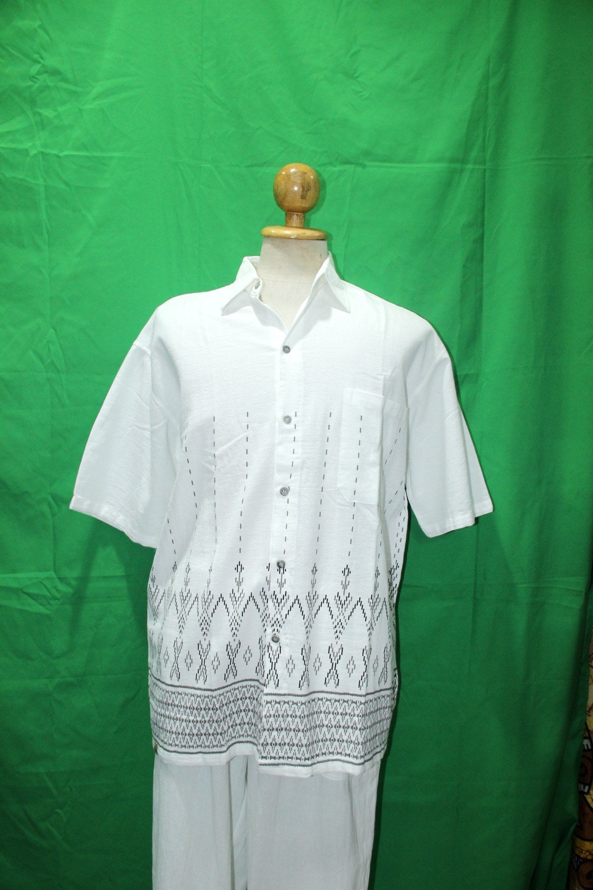 Tribal Dots in Brown — garment detail