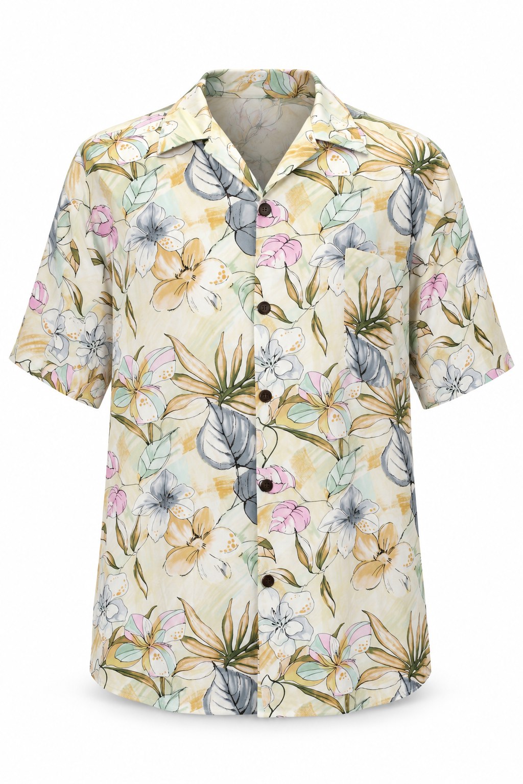 Hawaiian Pastle Flowers — model front view