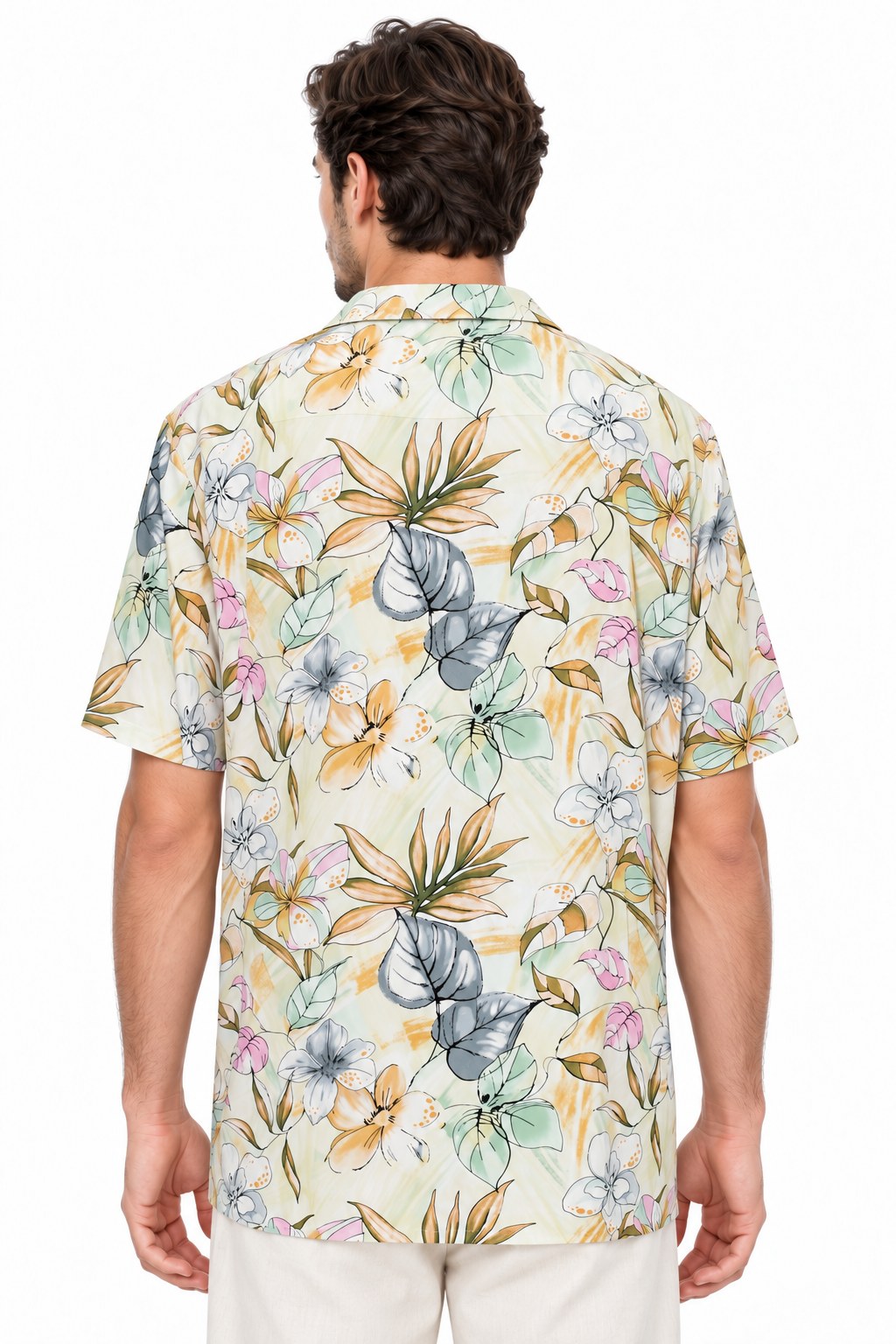Hawaiian Pastle Flowers — three-quarter back view
