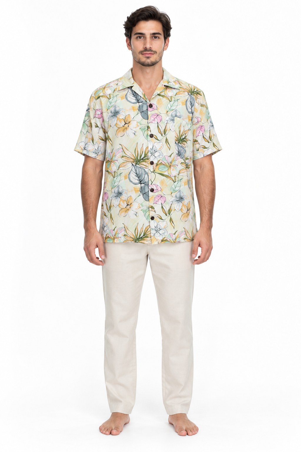 Hawaiian Pastle Flowers — garment detail