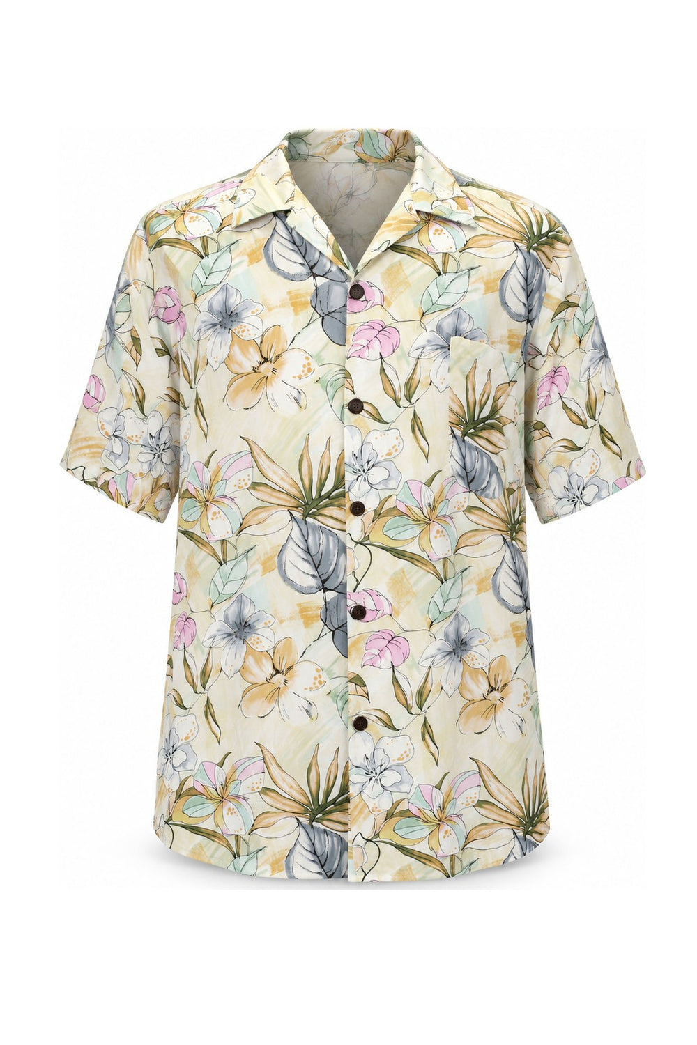 Hawaiian Pastle Flowers — ghost mannequin front view