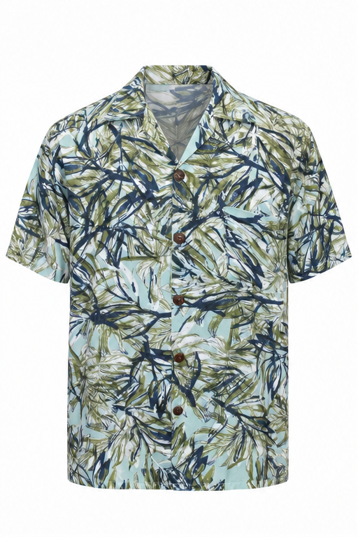 Bamboo Forest men's Hawaiian shirt — ghost mannequin front