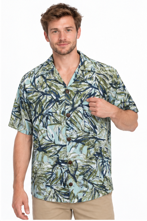 Bamboo Forest men's Hawaiian shirt — model front