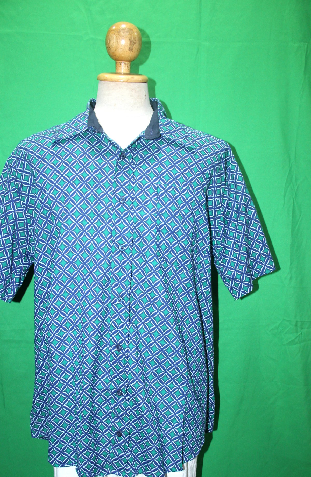 Blue Violet Lattice men's Hawaiian shirt — full garment