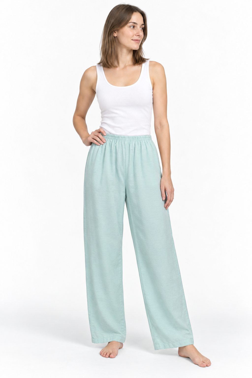 Mint Green Tapered Pants – product view 2