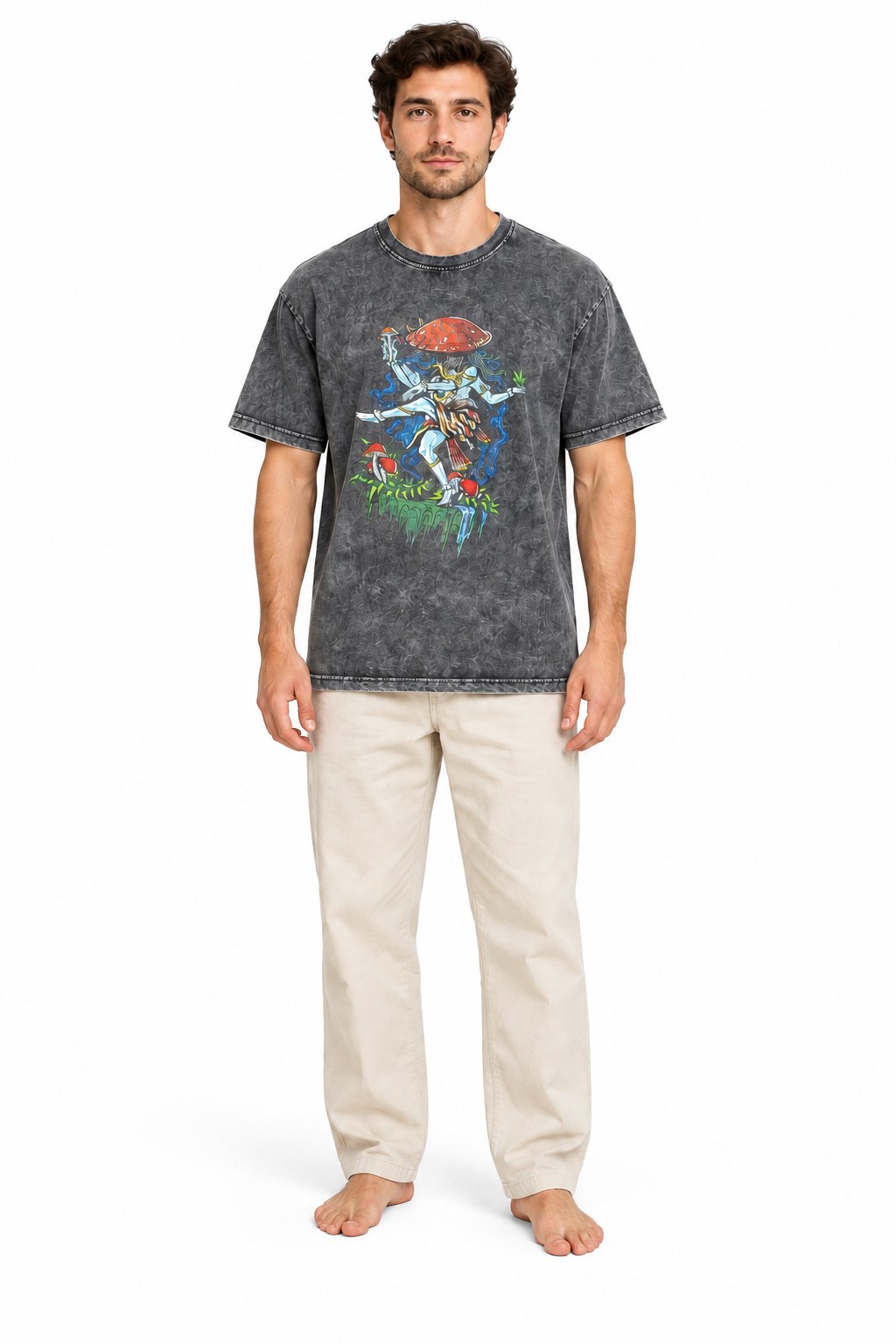 Mushroom Mystic men's T-shirt — model front
