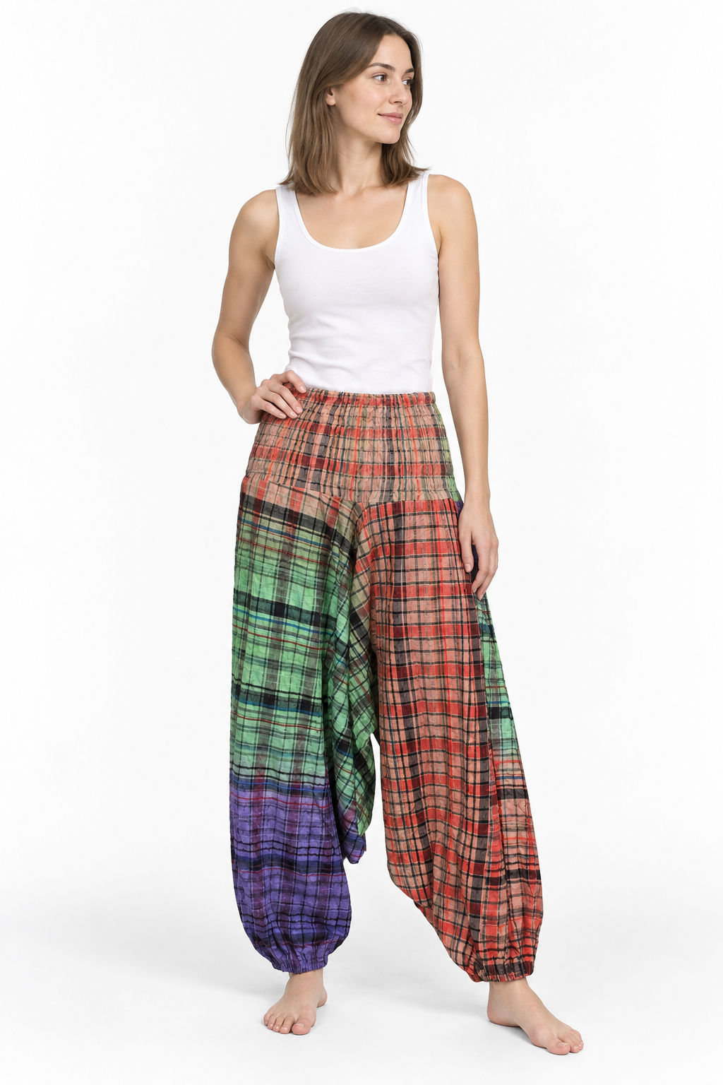 Muted Plaid Harem Pants – product view 2
