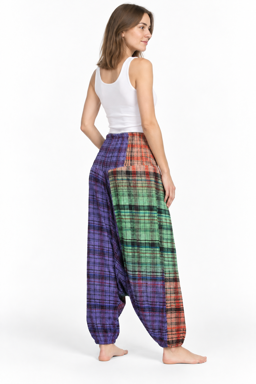 Muted Plaid Harem Pants – product view 3