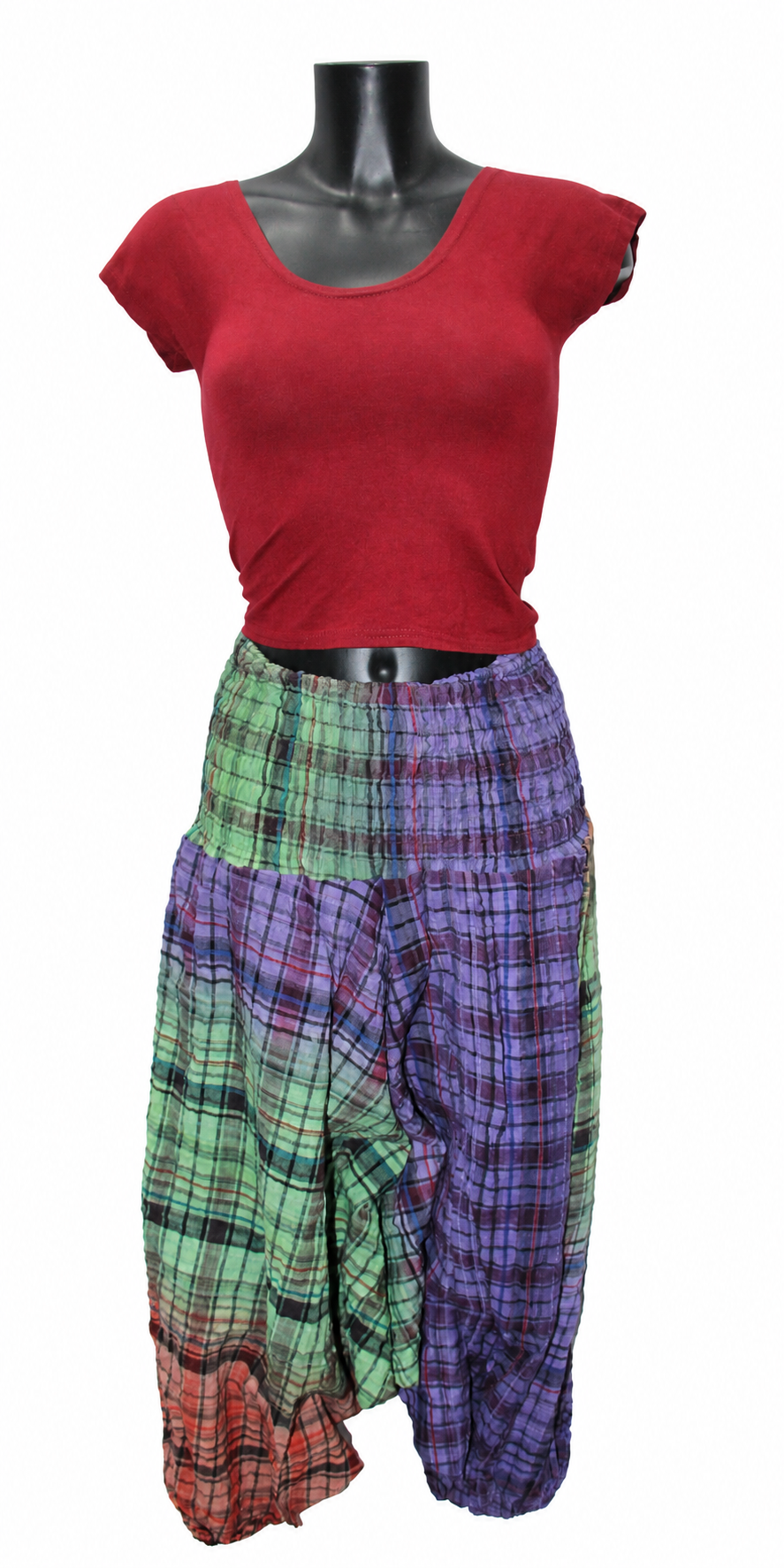 Muted Plaid Harem Pants – product view 6