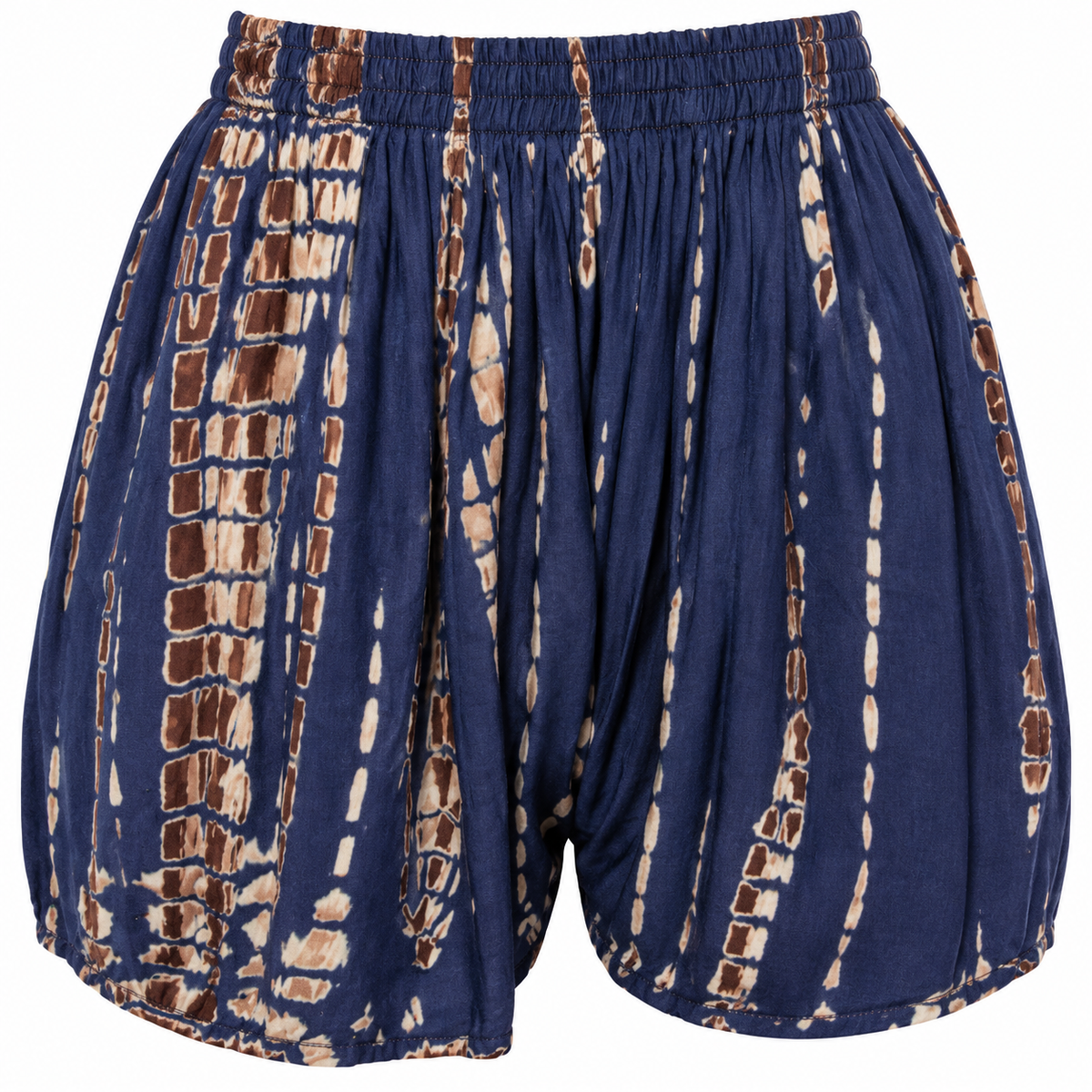Navy Resist-Dye Stripe Shorts – construction detail