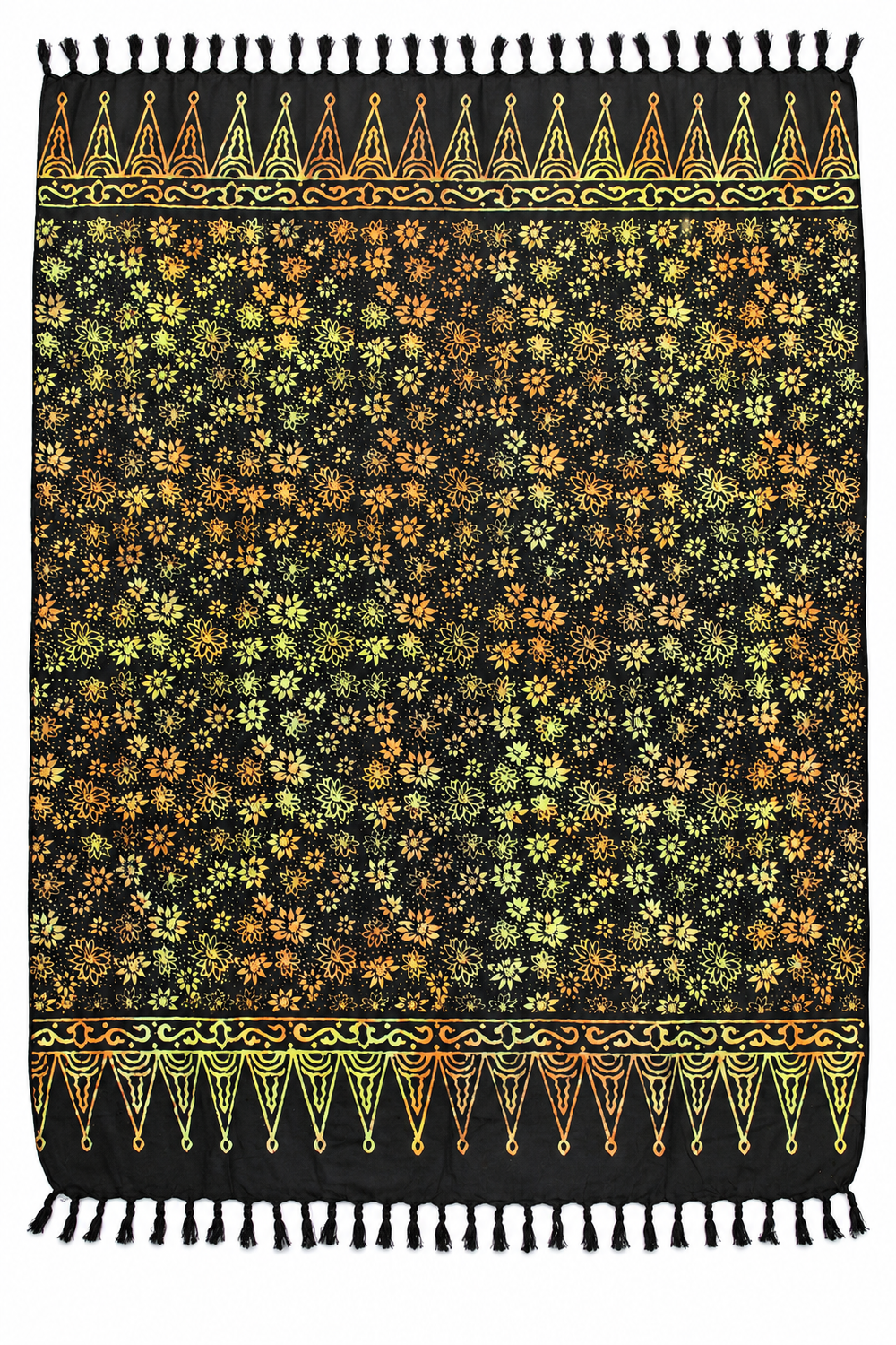 Black Gold Floral Sarong — full opened product