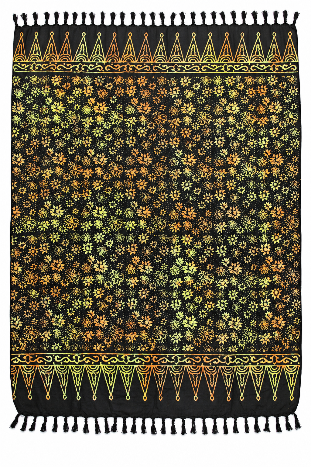 Black Gold Floral Sarong — full opened product