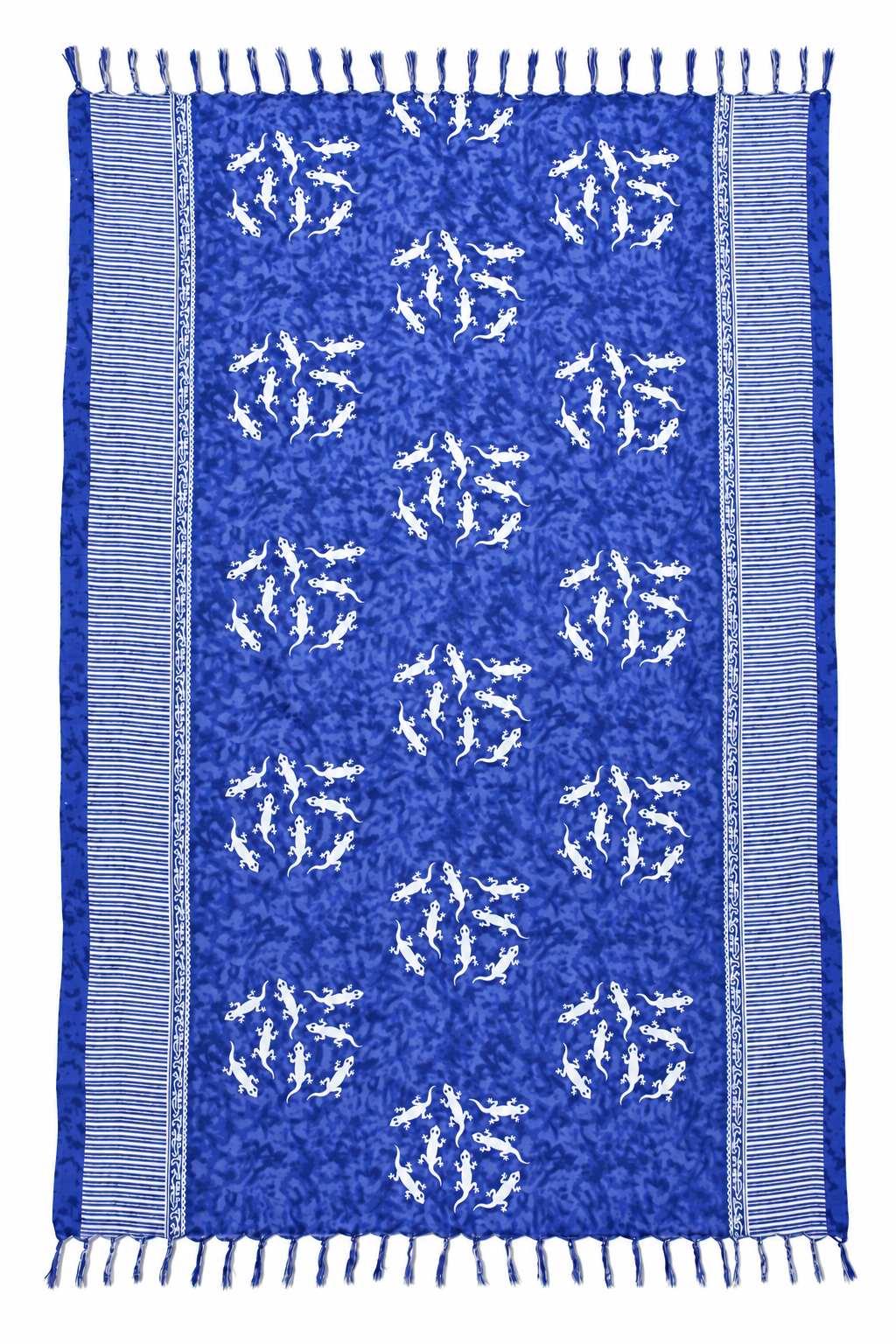Blue White Lizard Circles Sarong — full product view