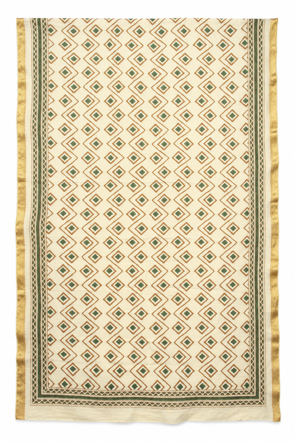 Cream Black Geometric Sarong — full product view