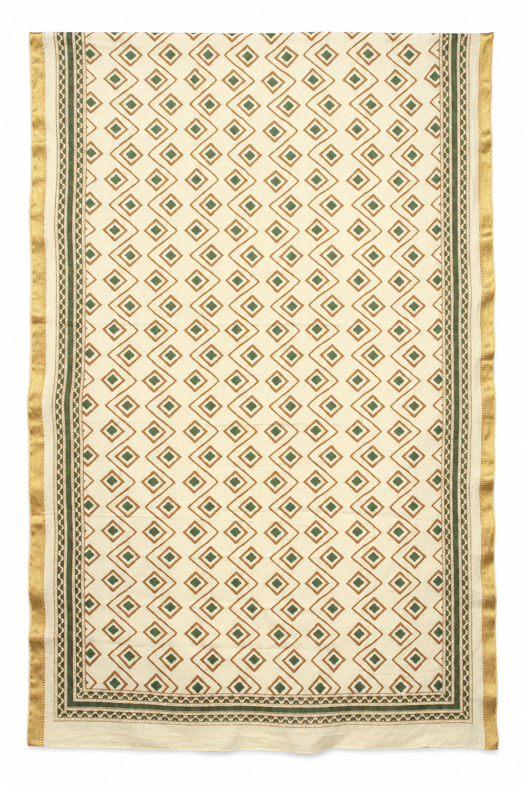 Cream Black Geometric Sarong — full product view