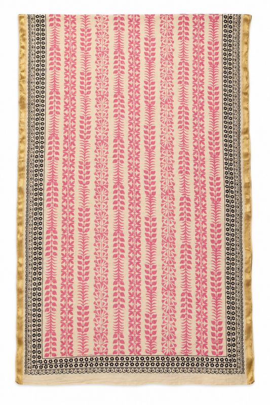 Cream Pink Stripes Sarong — full product view