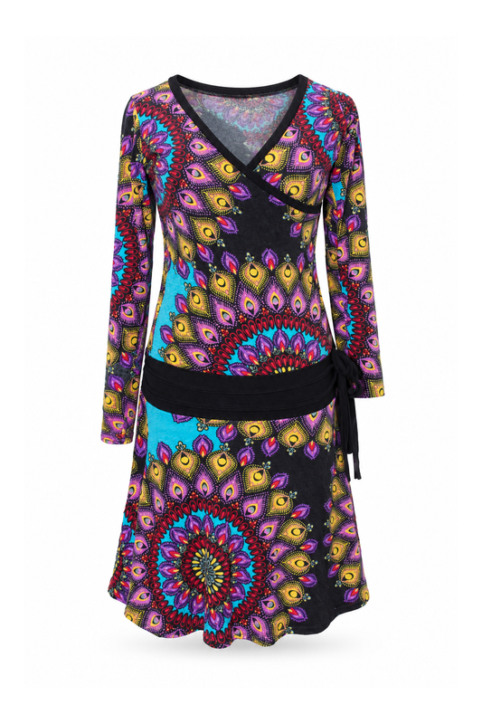Long Sleeve Dress - Multicolour Mandala — ghost mannequin