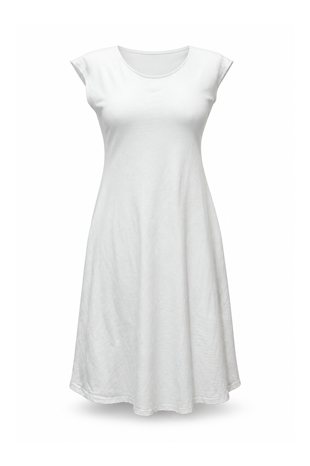 Short Sleeve Dress - White — front ghost mannequin