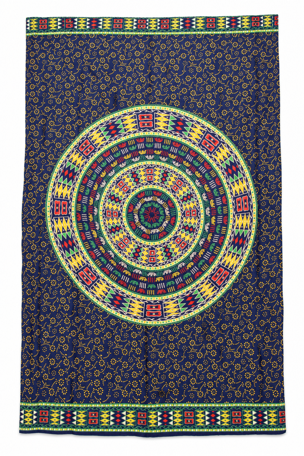 Navy Multicolour Ring Mandala Sarong — full product view