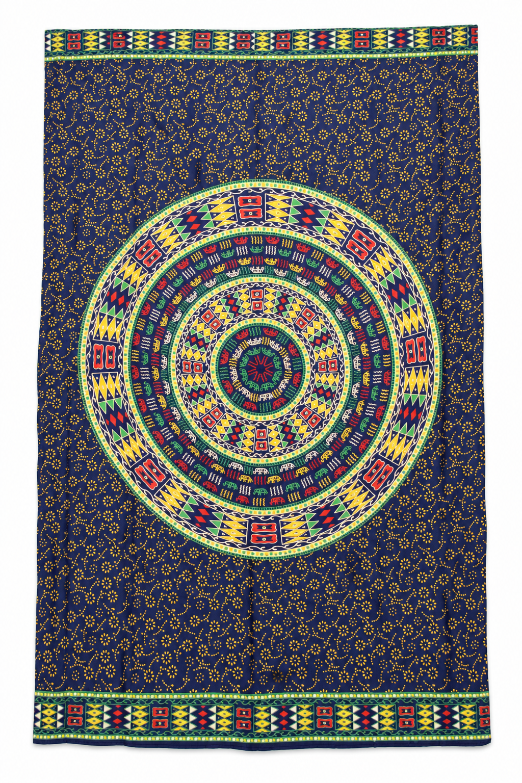 Navy Multicolour Ring Mandala Sarong — full product view