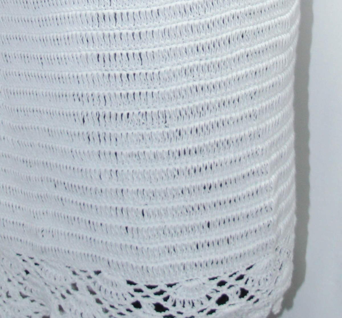 White Crochet Short Skirt — real fabric detail