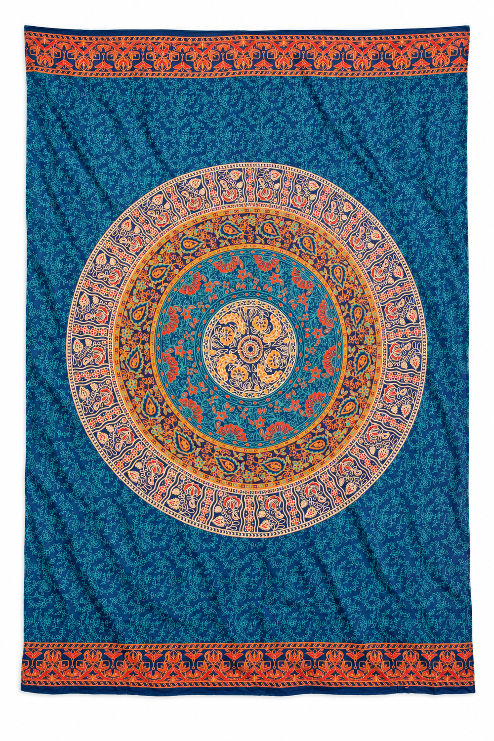 Teal Ornate Mandala Sarong — full product view