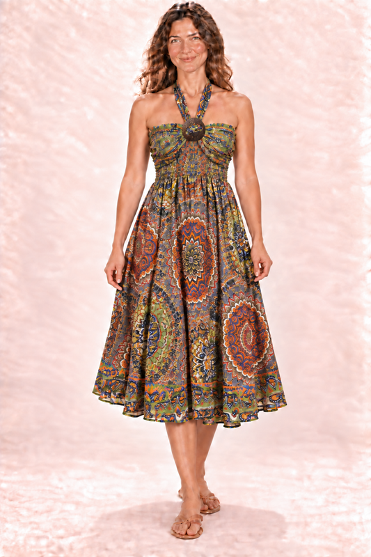Coco Dress - Multicolour Mandala — Dress — front view
