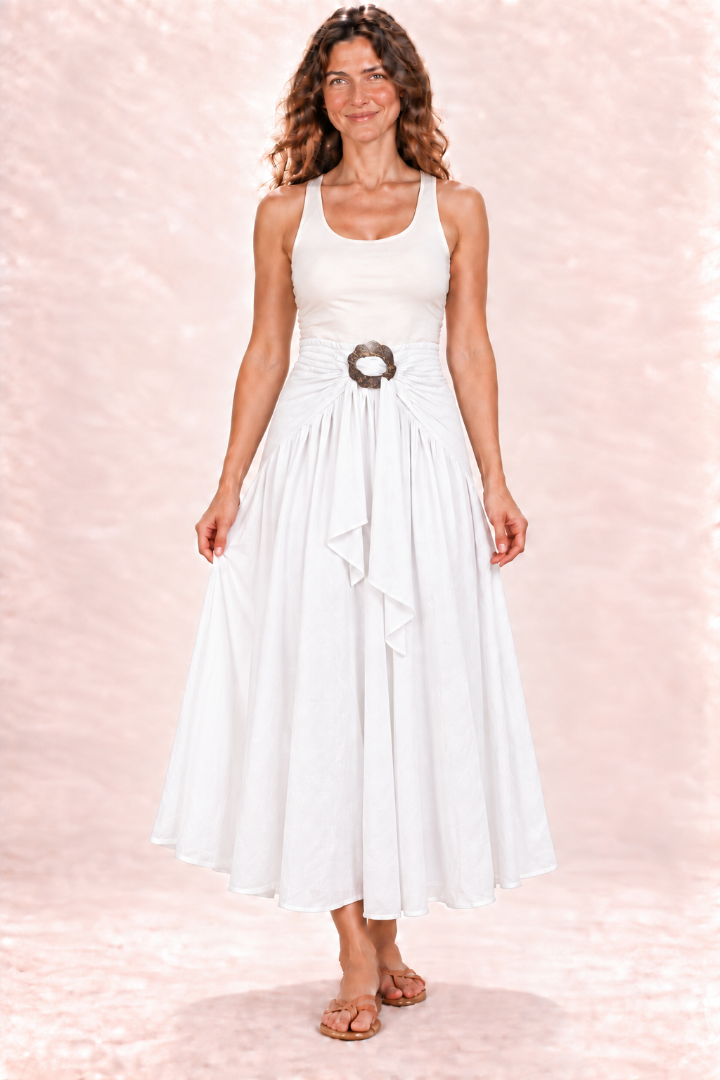 Coco Dress - White — Skirt — front view