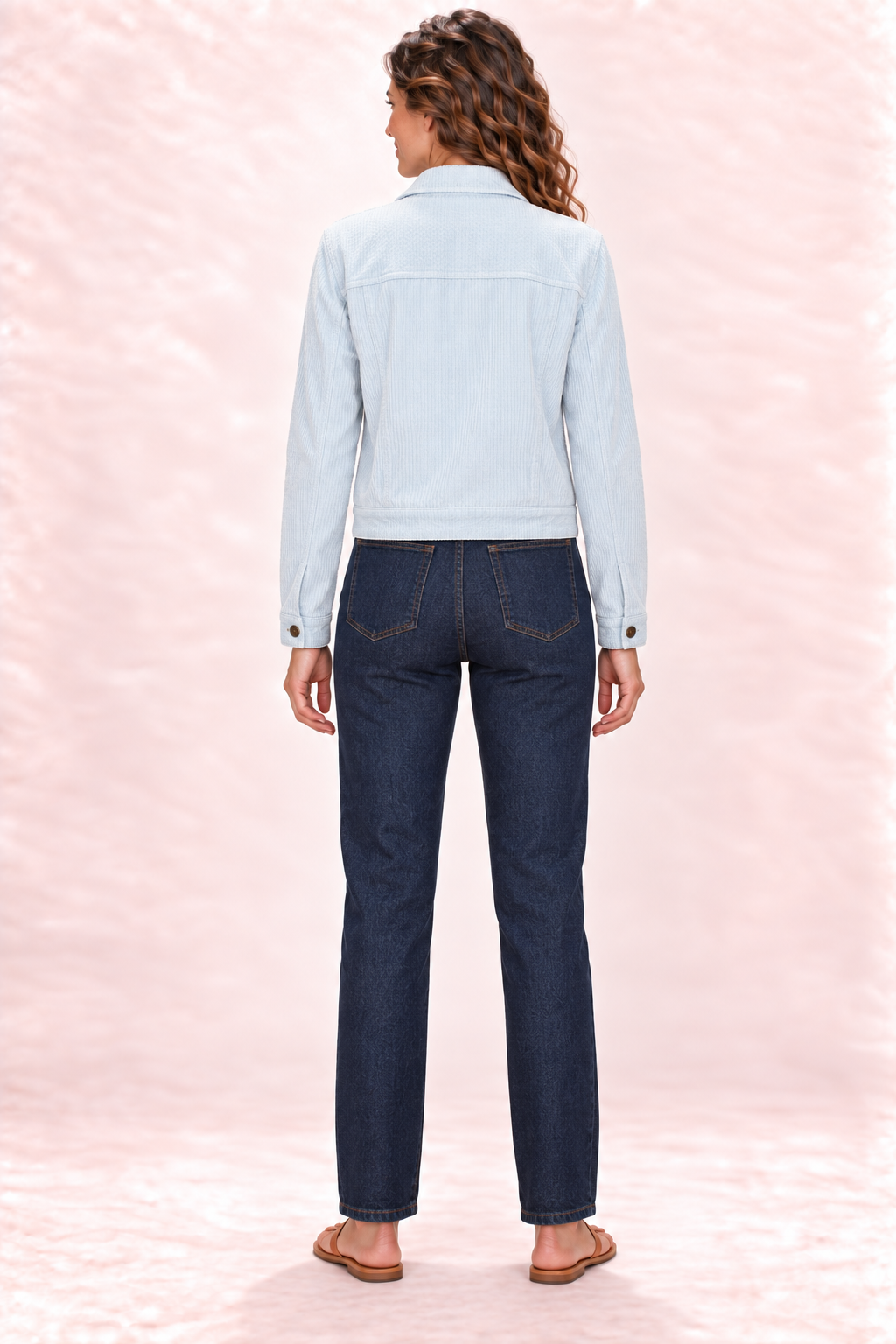 Corduroy Jacket - Light Blue — Back