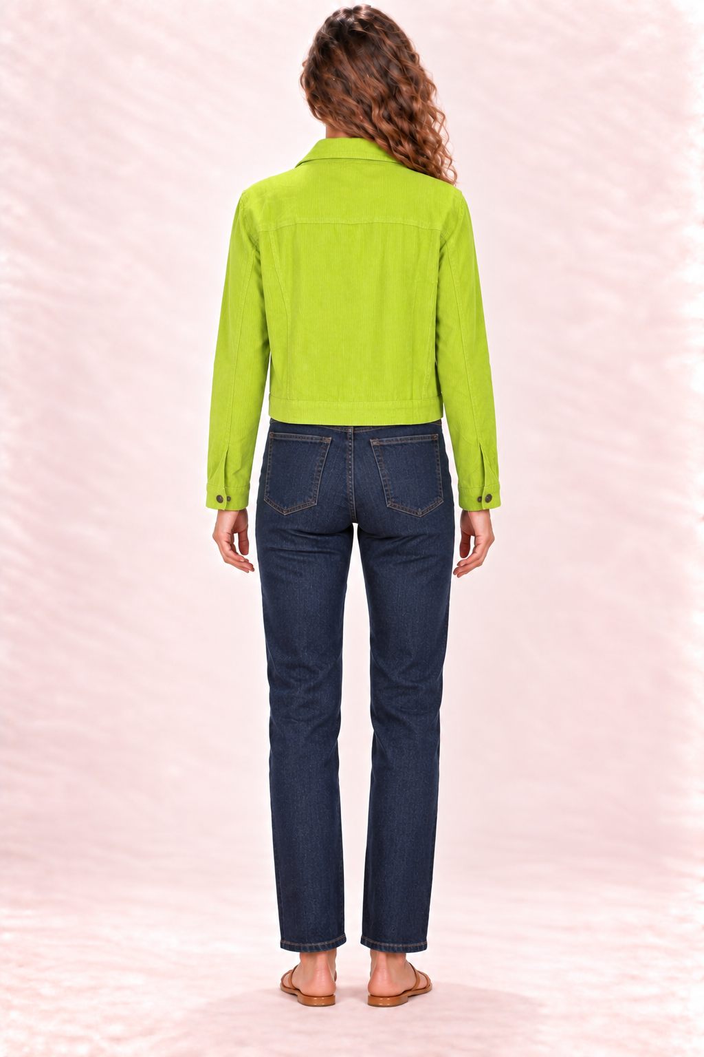 Corduroy Jacket - Lime Green — Back