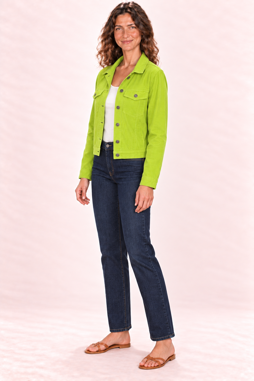 Corduroy Jacket - Lime Green — Quarter Side