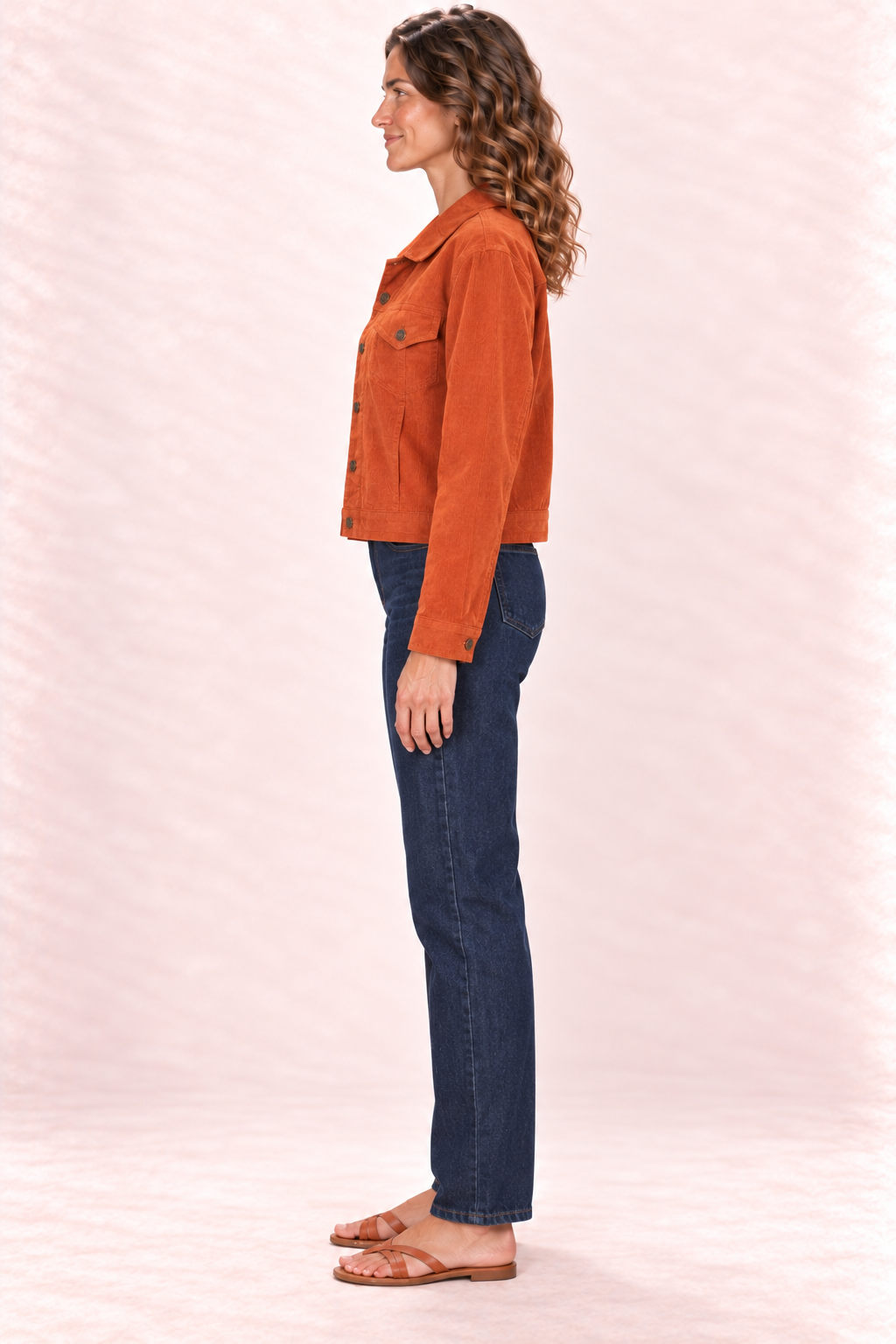 Corduroy Jacket - Rust Orange — Side